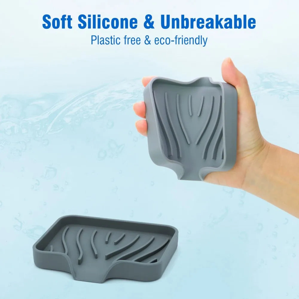 1-Pack Silicone Drain Soap Box Kitchen Anti-slip Sink Tray