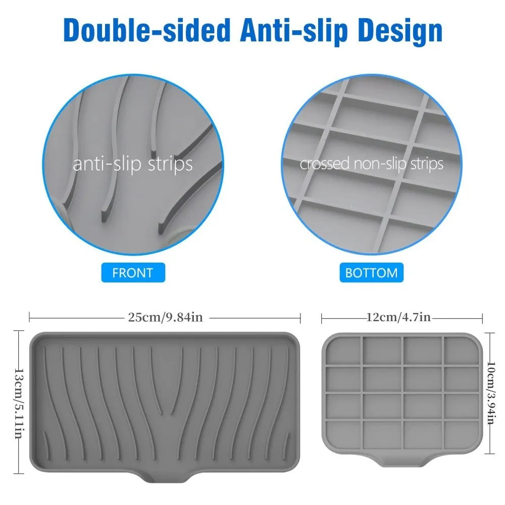 1-Pack Silicone Drain Soap Box Kitchen Anti-slip Sink Tray